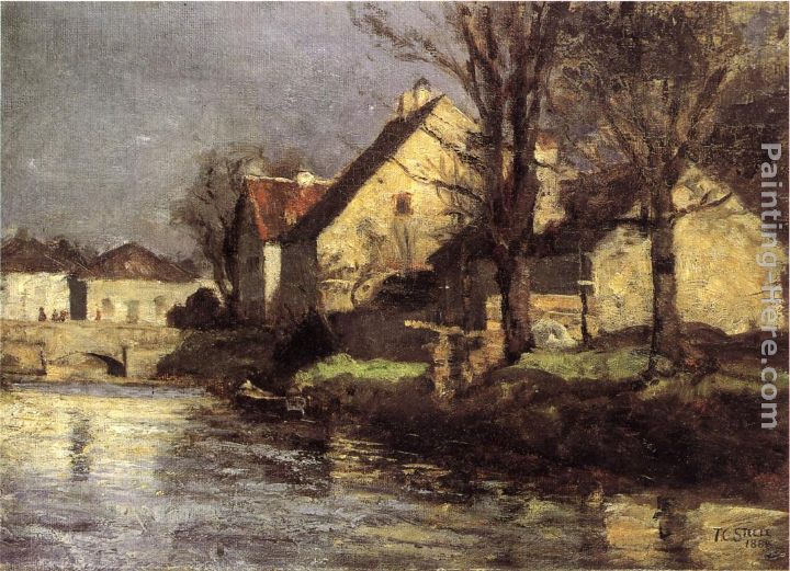 Canal, Schlessheim painting - Theodore Clement Steele Canal, Schlessheim art painting